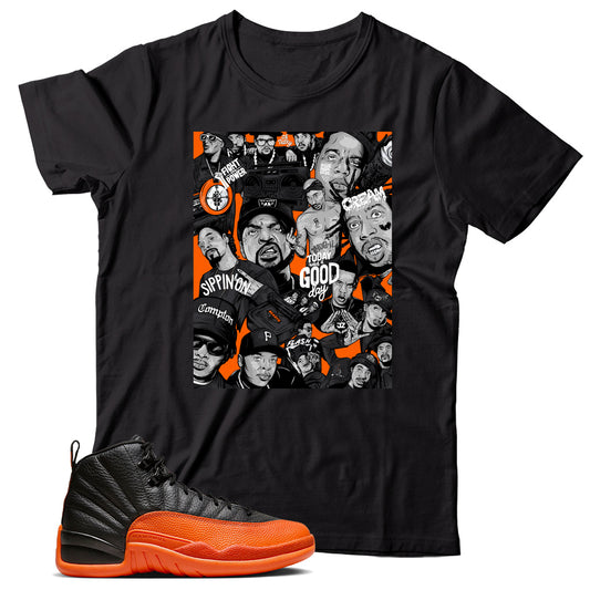 Jordan 12 Brilliant Orange shirt