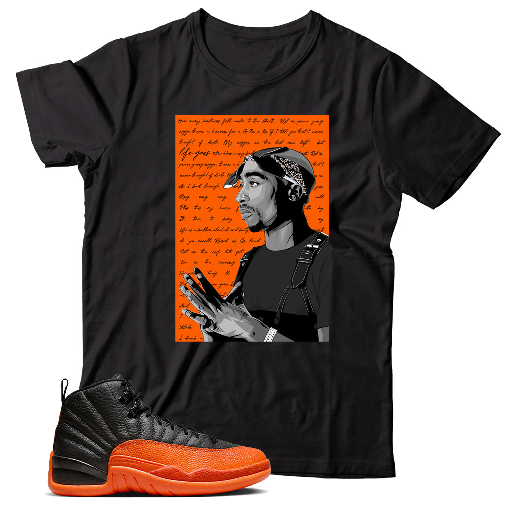 Jordan 12 Brilliant Orange shirt