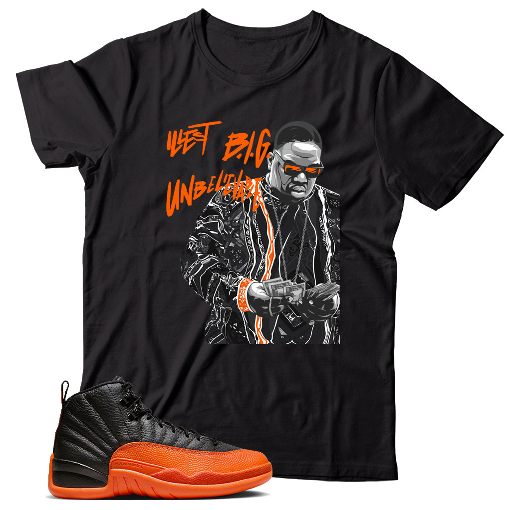 Jordan 12 Brilliant Orange shirt