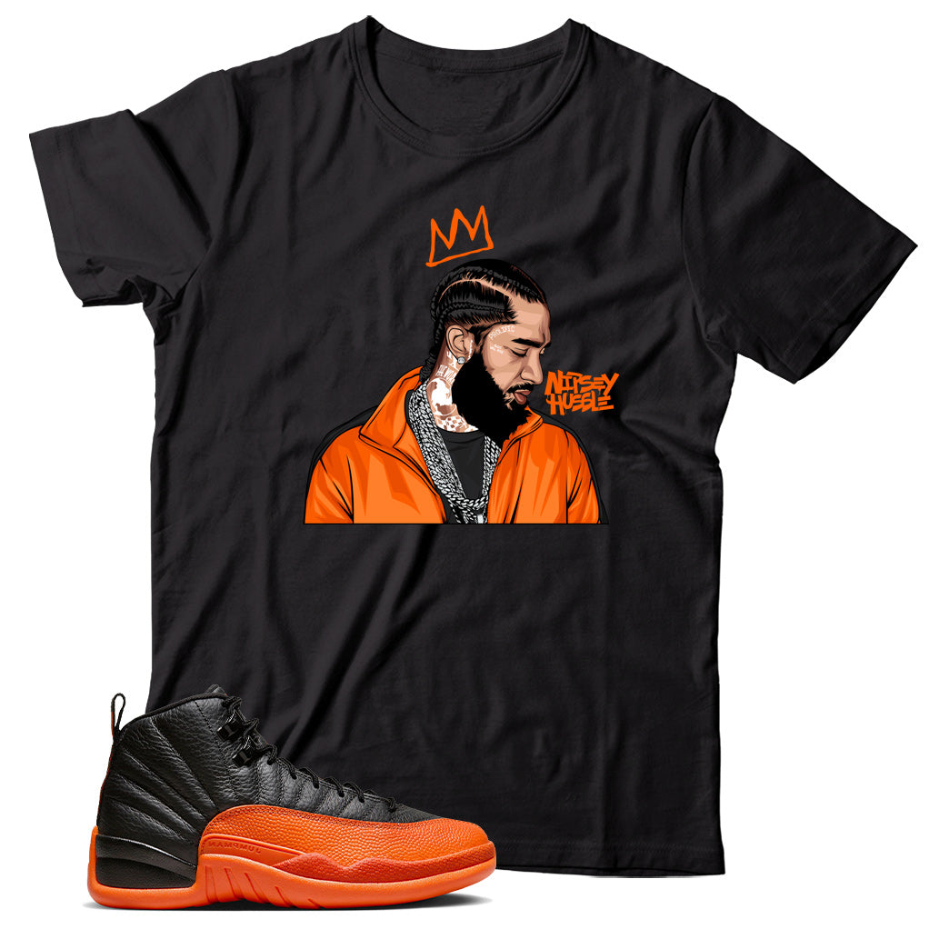 Jordan 12 Brilliant Orange shirt