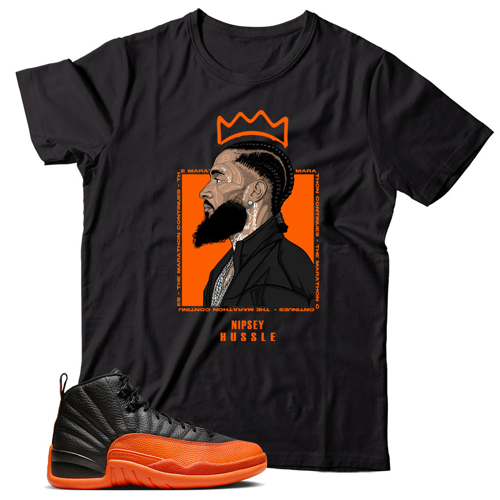 Jordan 12 Brilliant Orange shirt