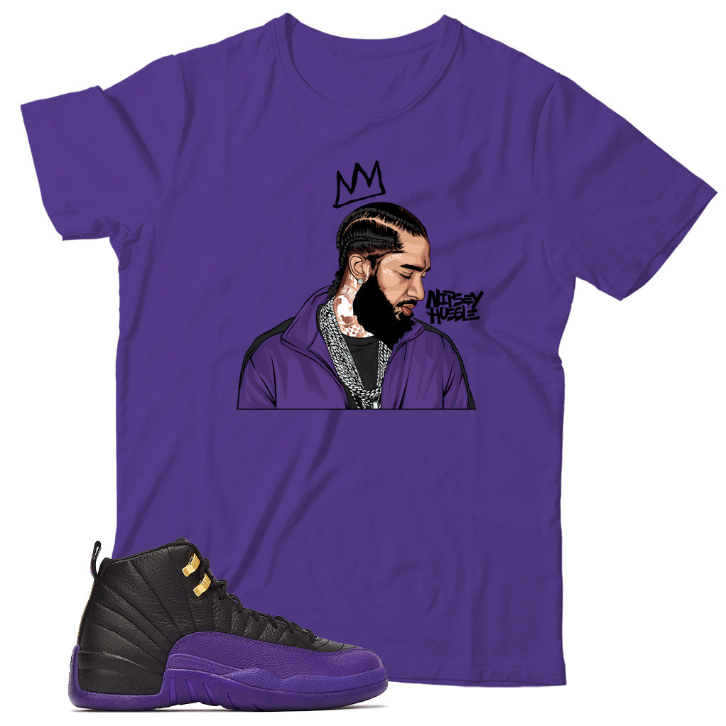 Jordan 12 Field Purple shirt