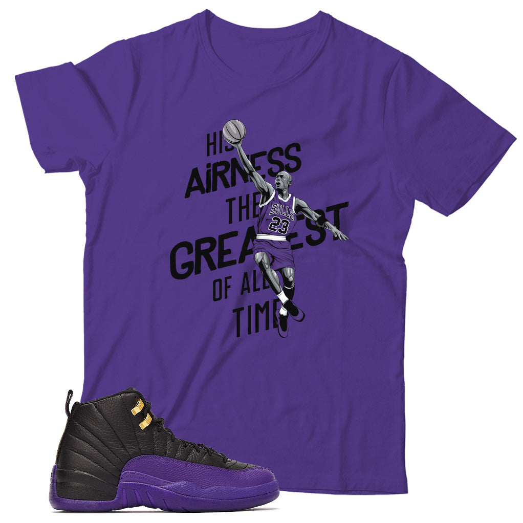 Jordan 12 Field Purple shirt