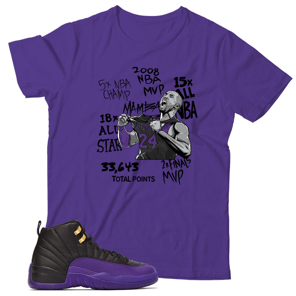 Jordan 12 Field Purple shirt