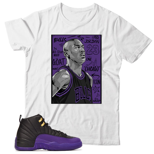 Jordan 12 Field Purple shirt