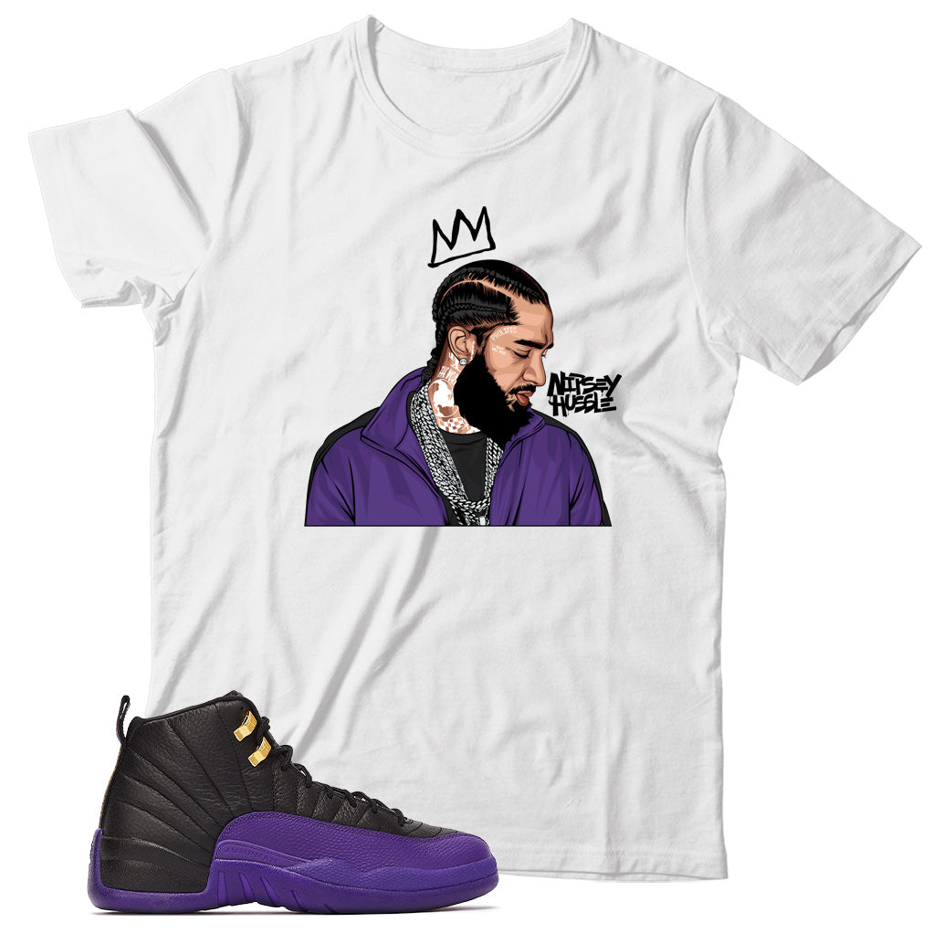 Jordan 12 Field Purple shirt