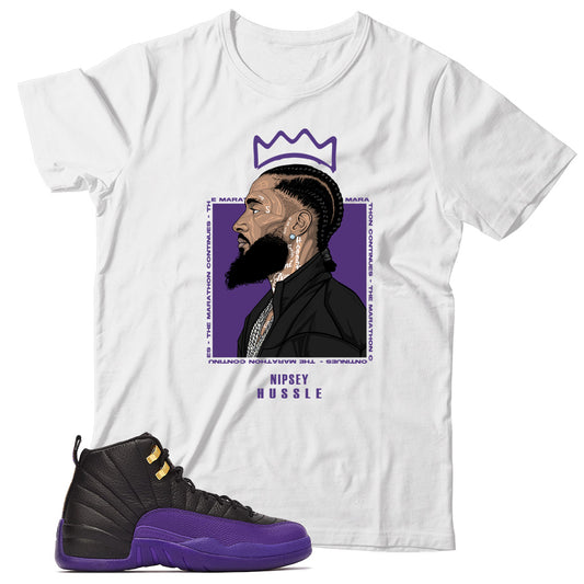 Jordan 12 Field Purple shirt