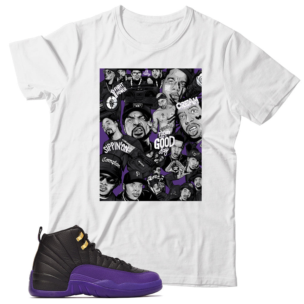 Jordan 12 Field Purple shirt