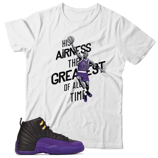 Jordan 12 Field Purple shirt