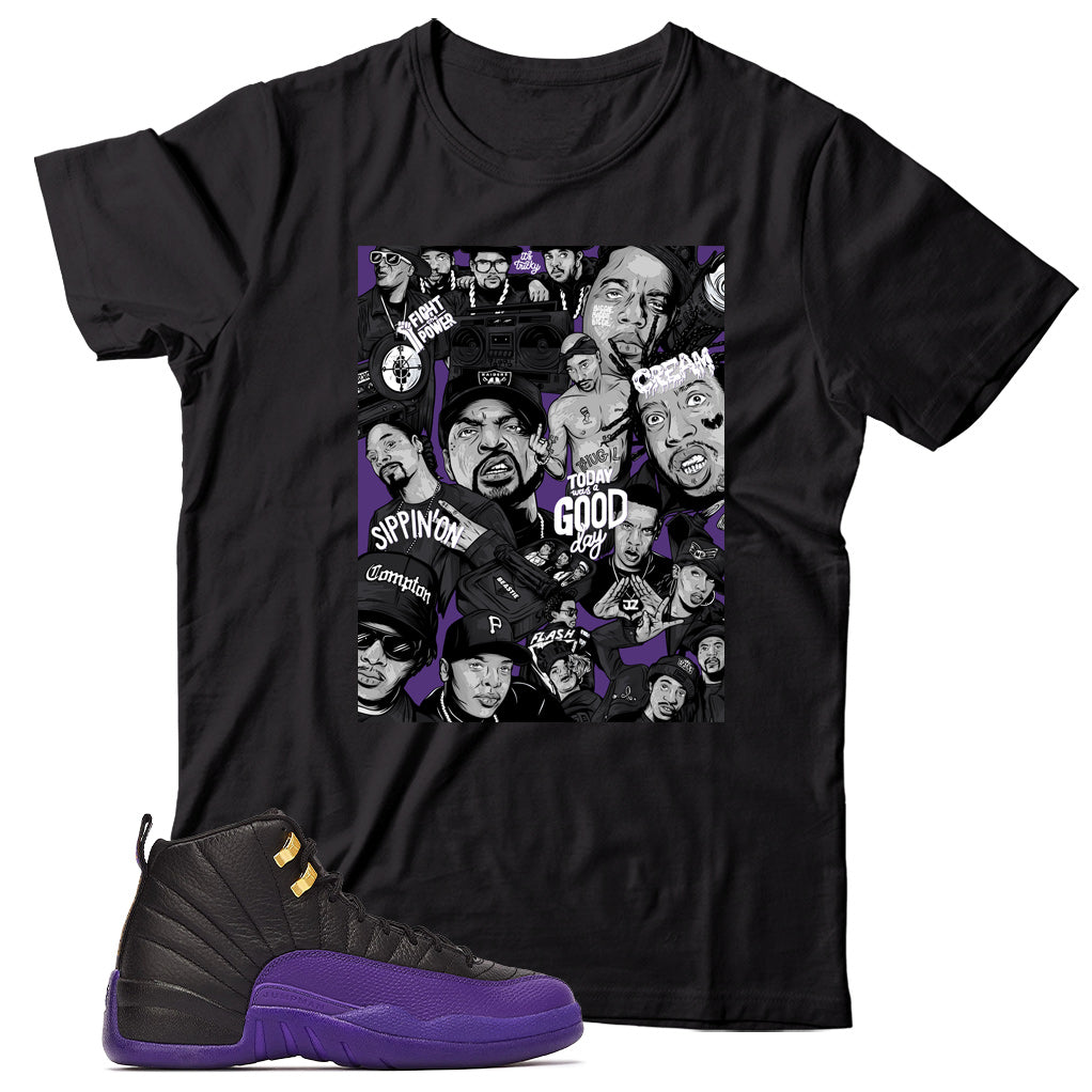 Jordan 12 Field Purple shirt