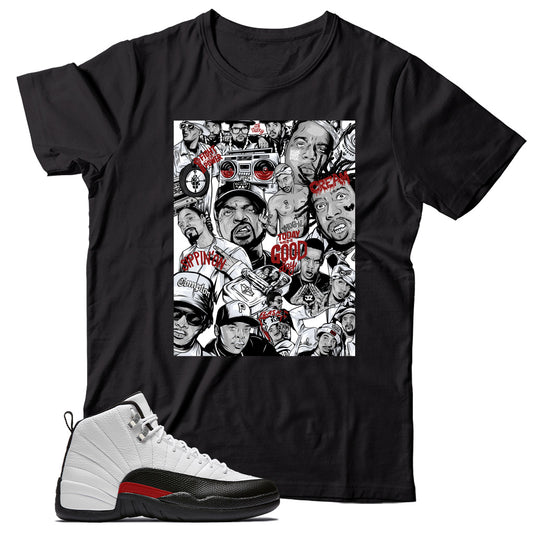 Jordan 12 Red Taxi shirt