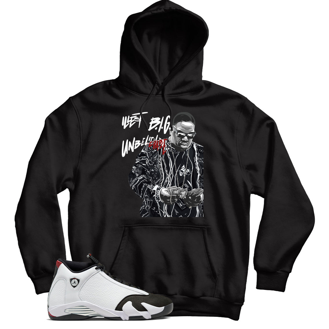 Hoodie Match Jordan 14 Black Toe