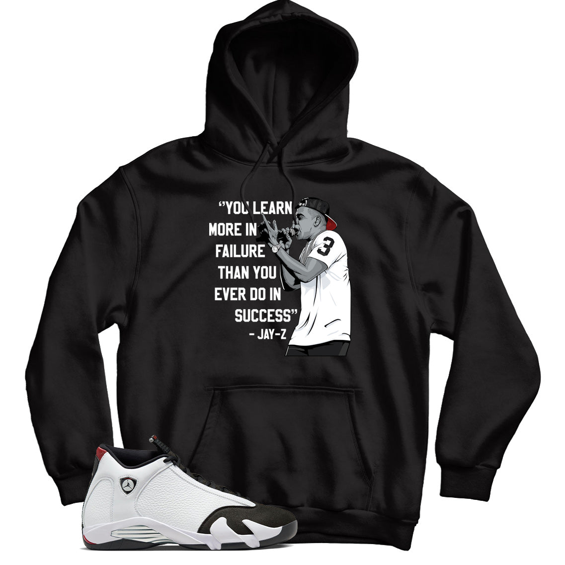 Hoodie Match Jordan 14 Black Toe