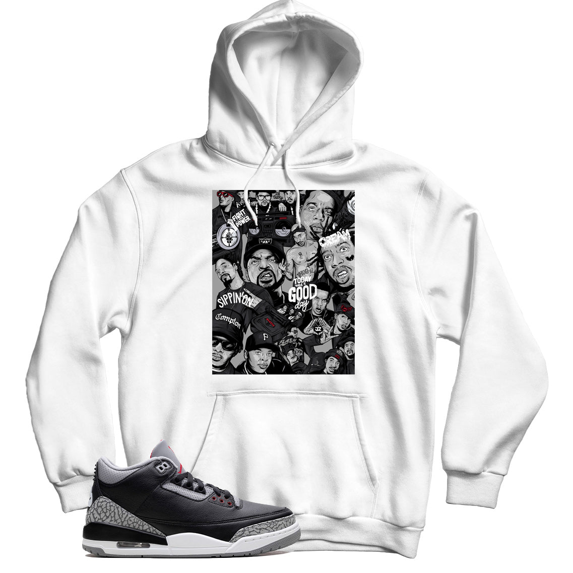 Jordan 3 Black Cement hoodie