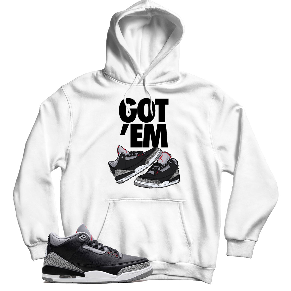 Jordan 3 Black Cement hoodie