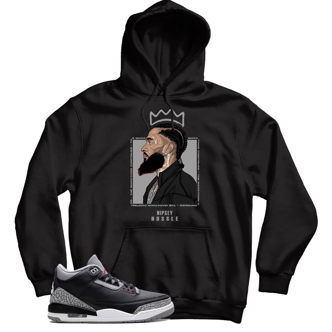 Jordan 3 Black Cement hoodie