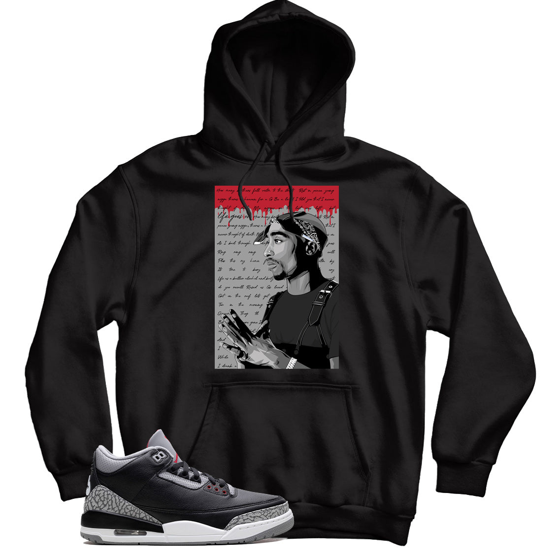 Jordan 3 Black Cement hoodie