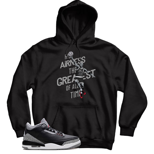 Hoodie Match Jordan 3 Black Cement