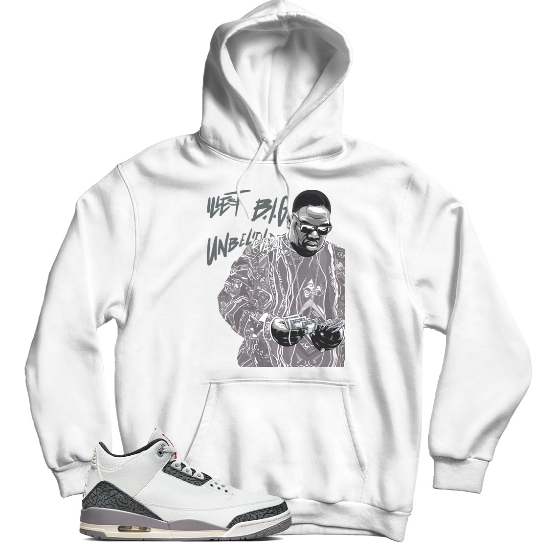 Jordan 3 Cement Grey hoodie