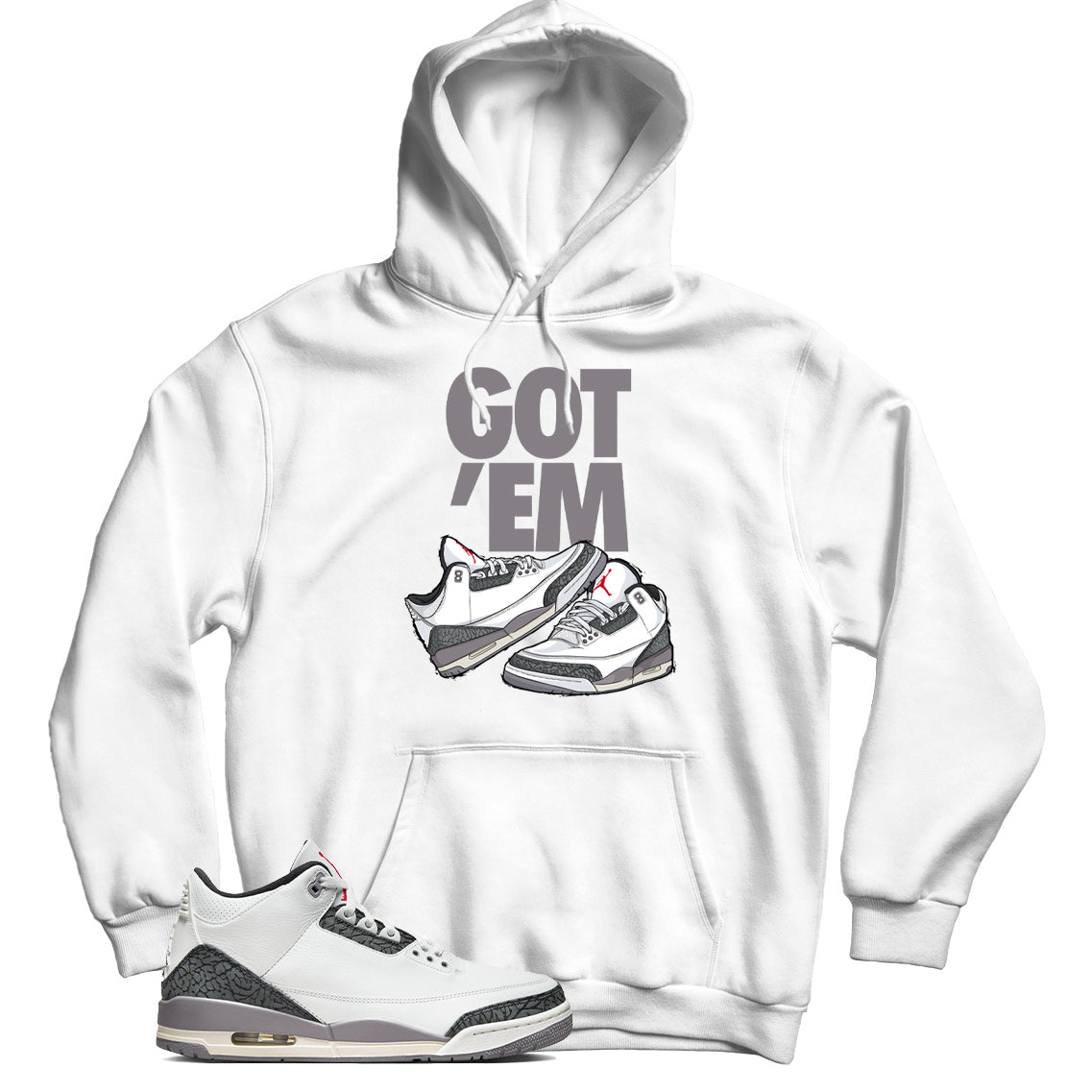 Jordan 3 Cement Grey hoodie