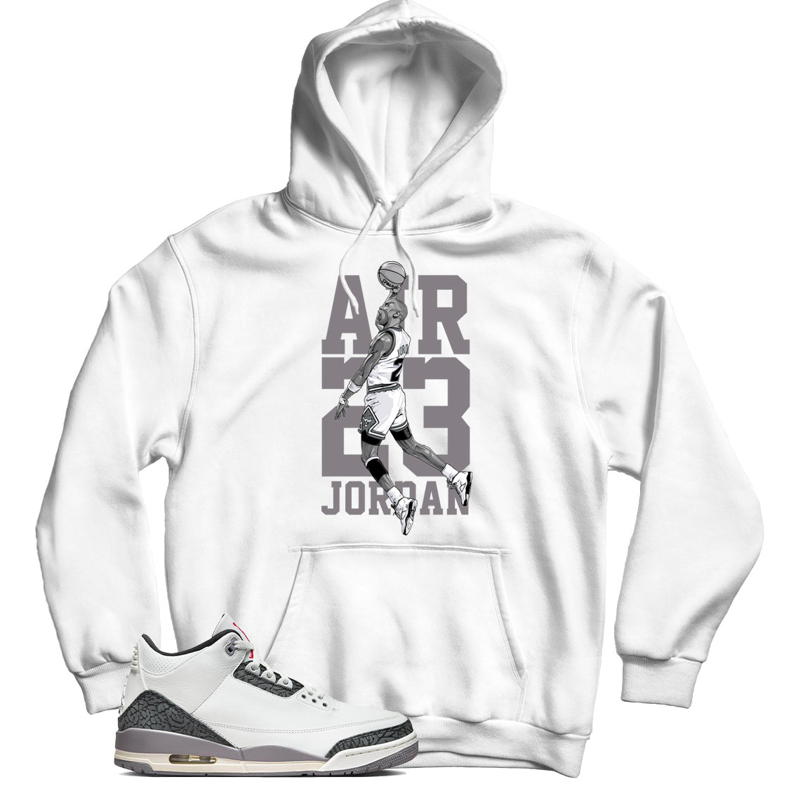 Jordan 3 Cement Grey hoodie