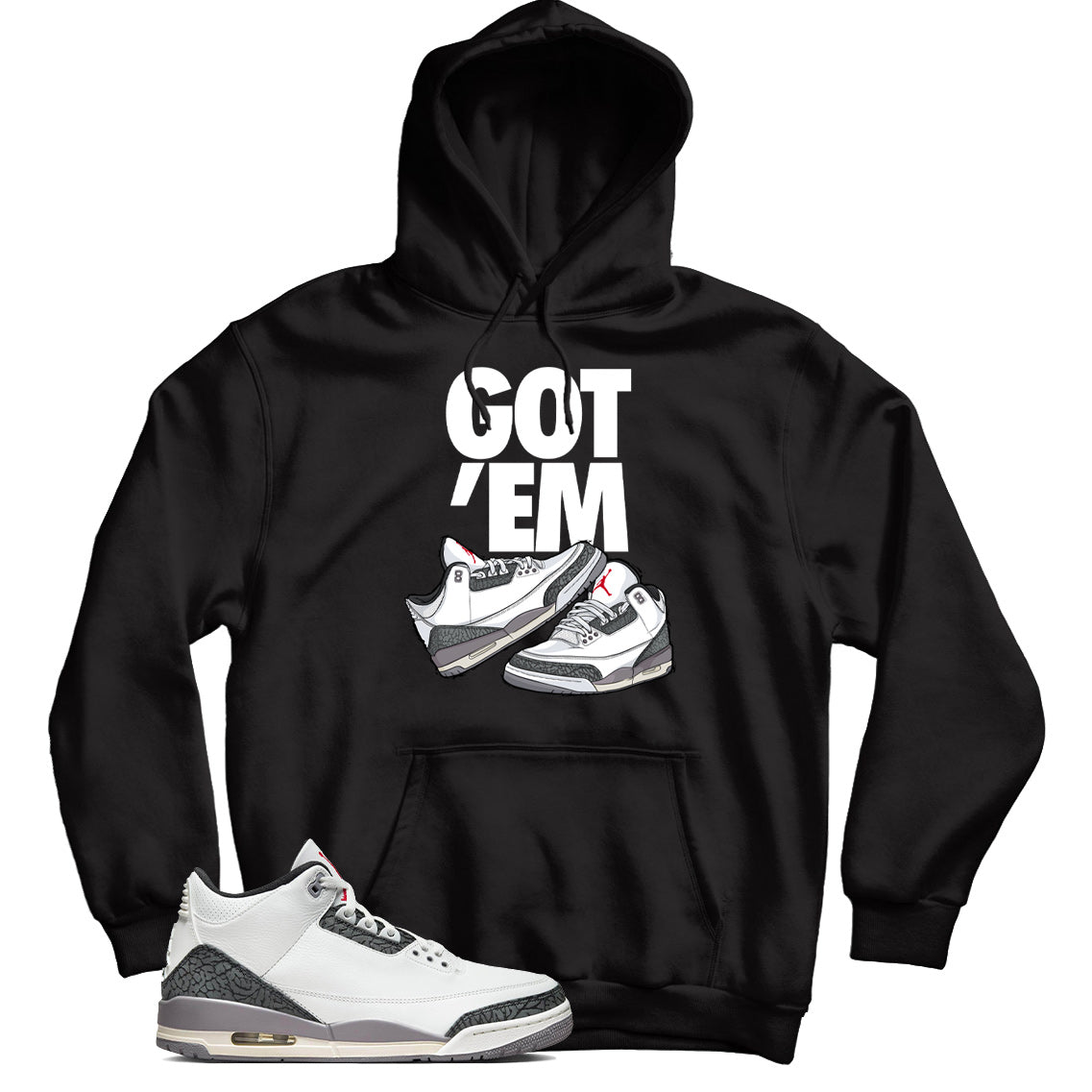 Jordan 3 Cement Grey hoodie