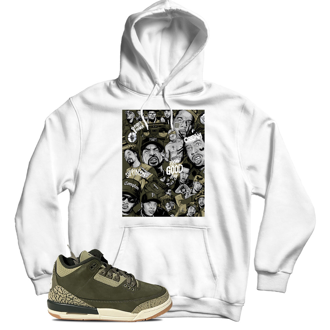 Rap(2) Hoodie Match Jordan 3 Family Affair