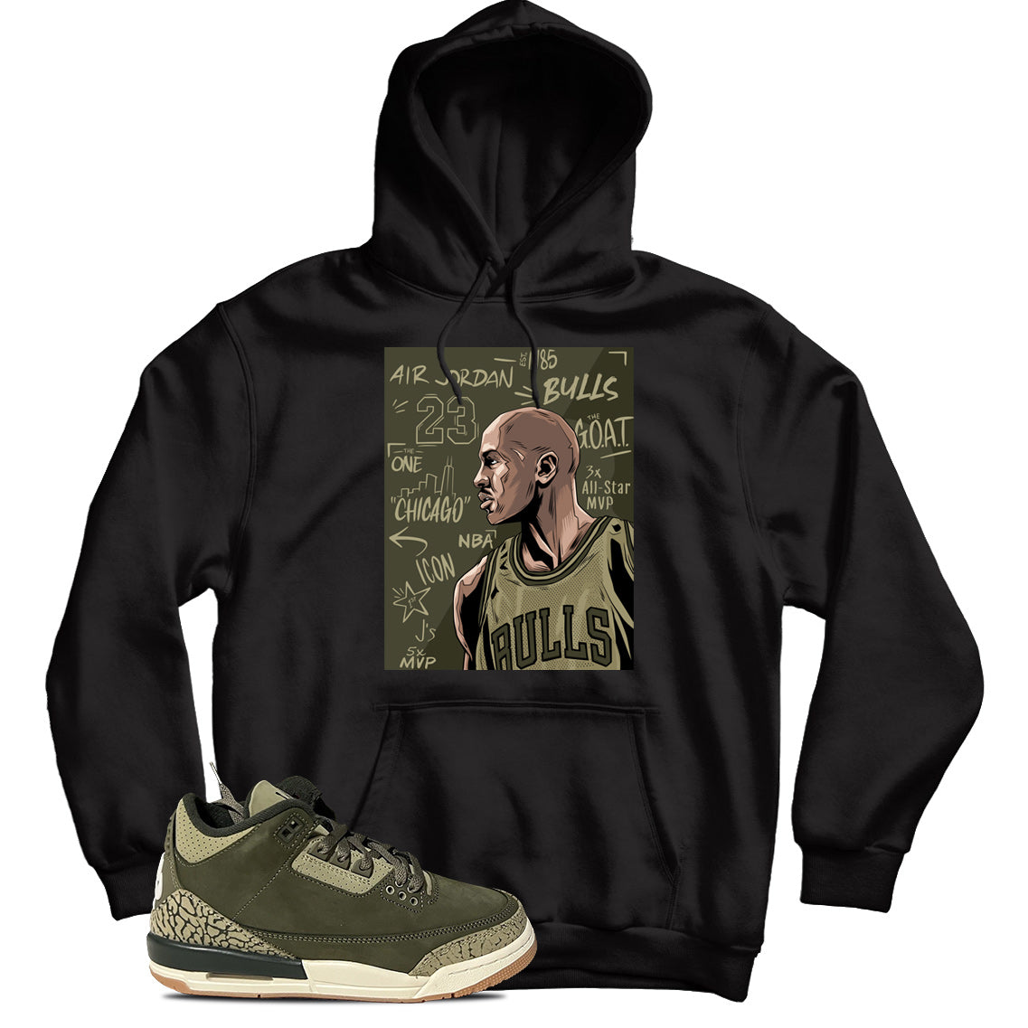 MJ(2) Hoodie Match Jordan 3 Family Affair