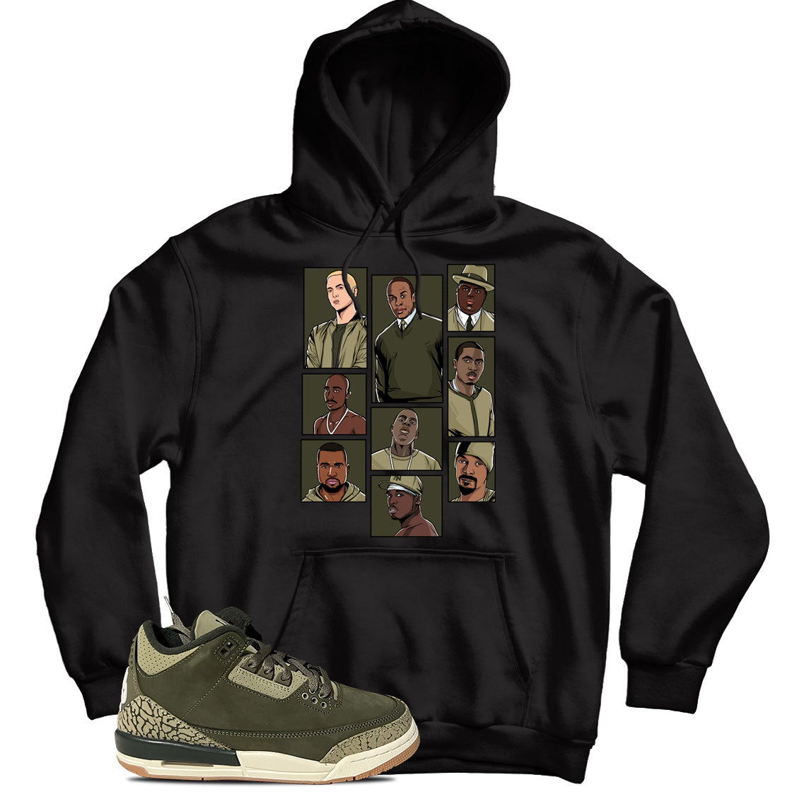 Rap Hoodie Match Jordan 3 Family Affair
