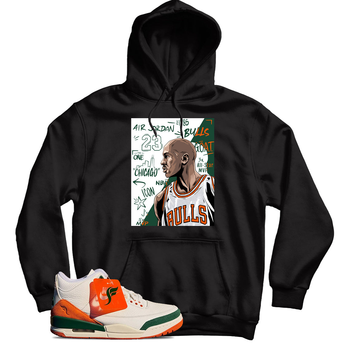 Jordan 3 SoleFly Miami hoodie