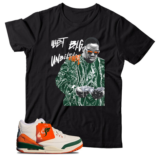 Jordan 3 SoleFly Miami shirt