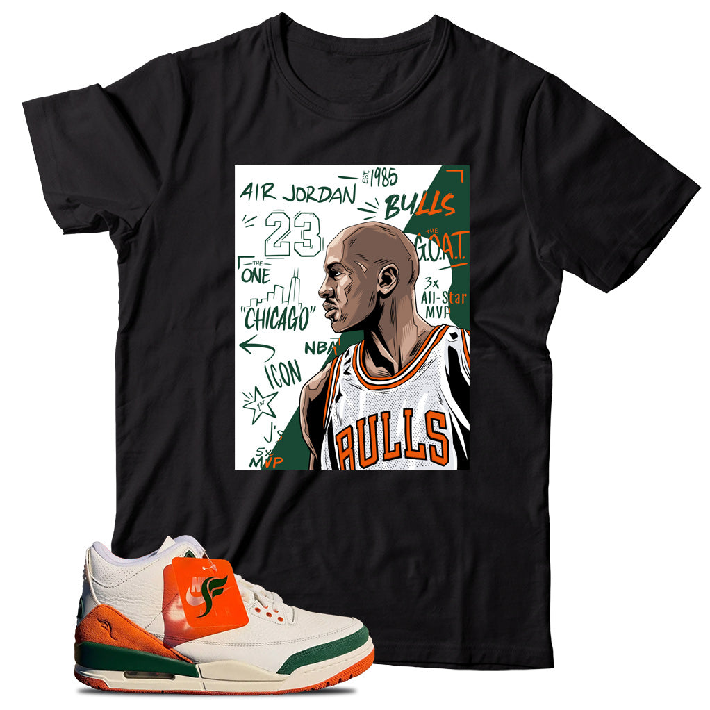 Jordan 3 SoleFly Miami shirt