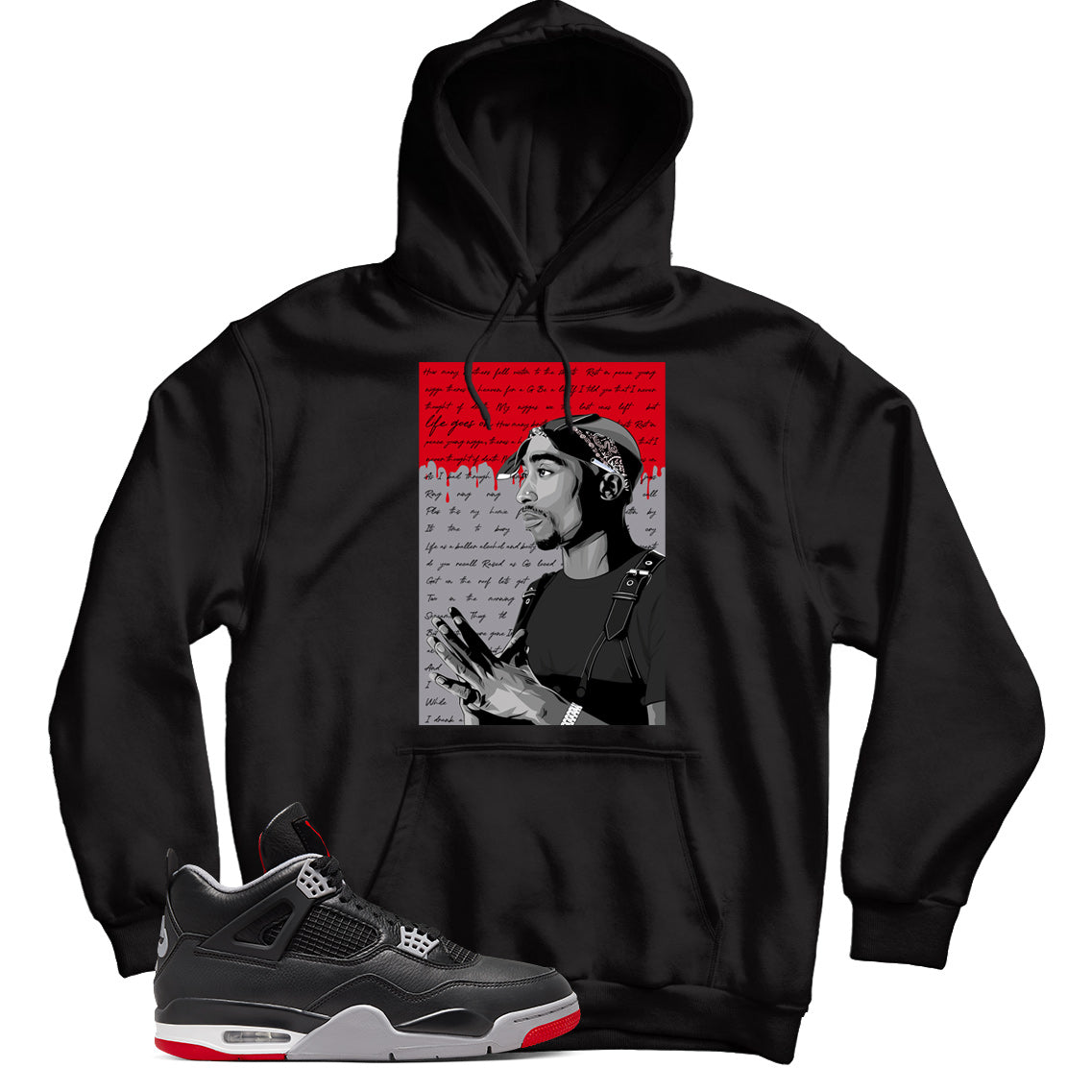 Jordan 4 Bred Reimagined hoodie