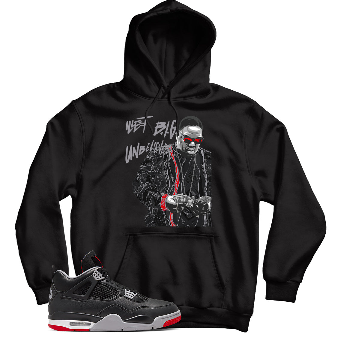 Jordan 4 Bred Reimagined hoodie