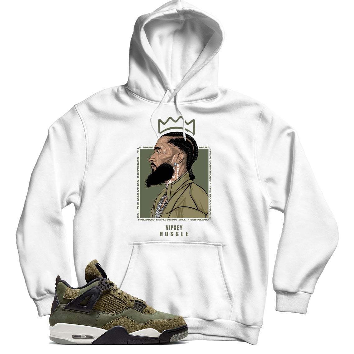 Jordan 4 Craft Olive hoodie