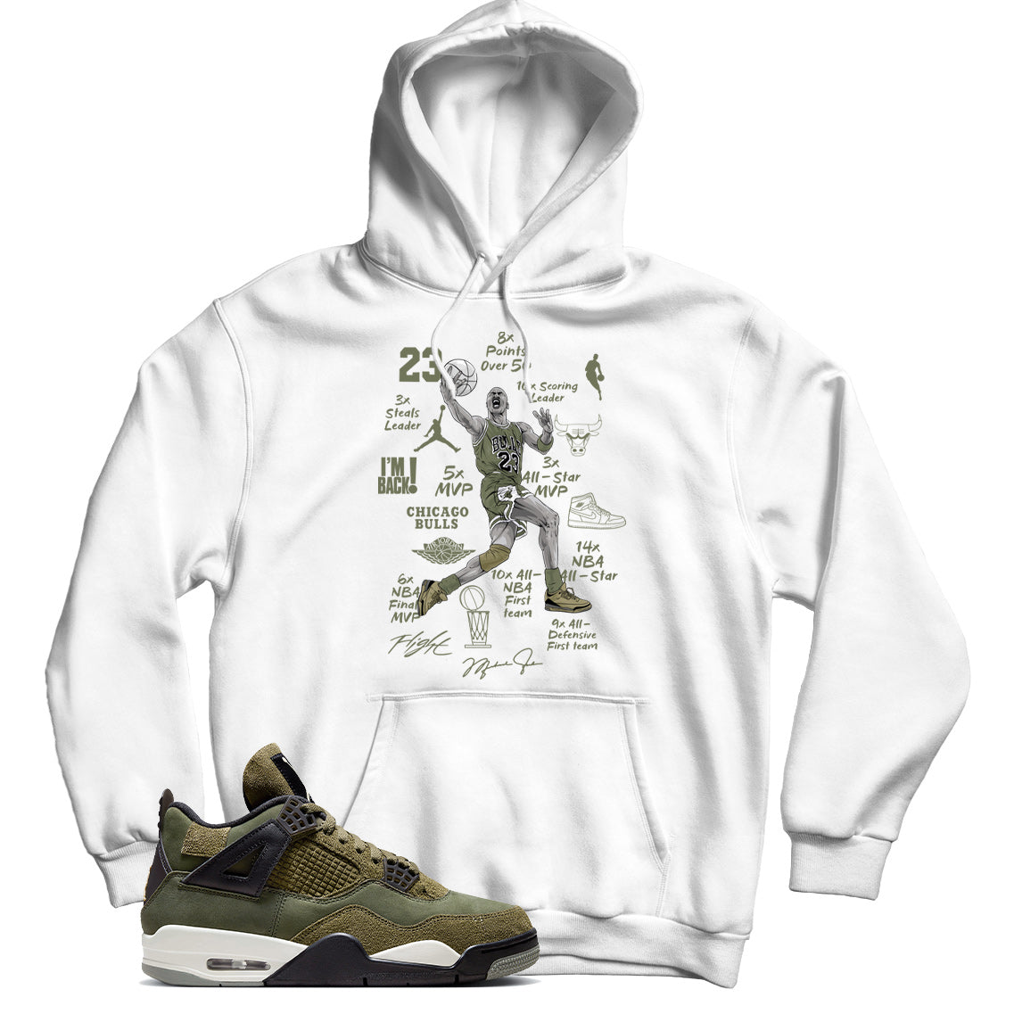 Hoodie Match Jordan 4 Craft Olive