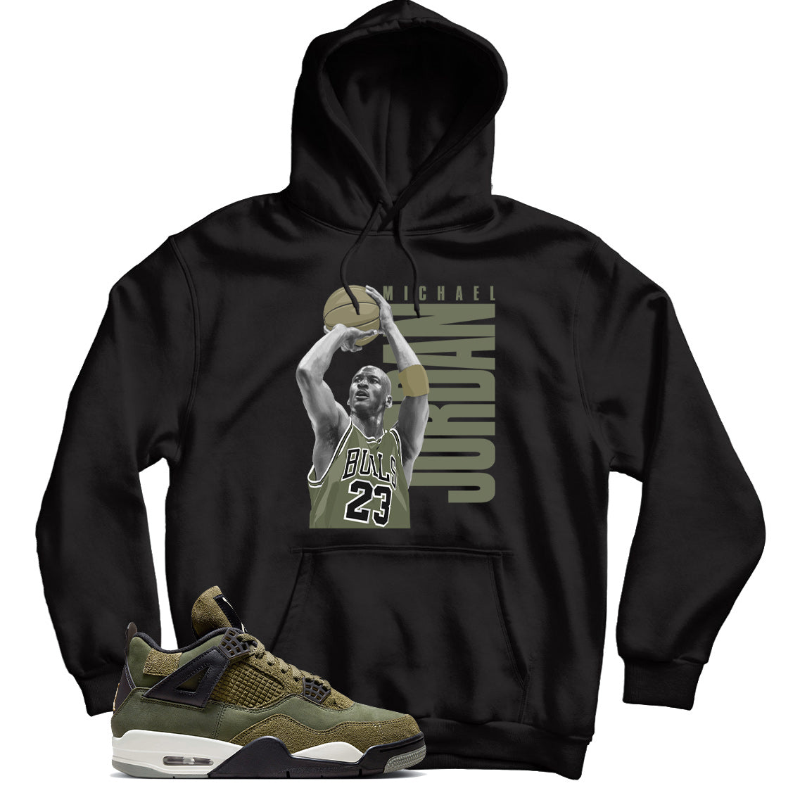 Hoodie Match Jordan 4 Craft Olive