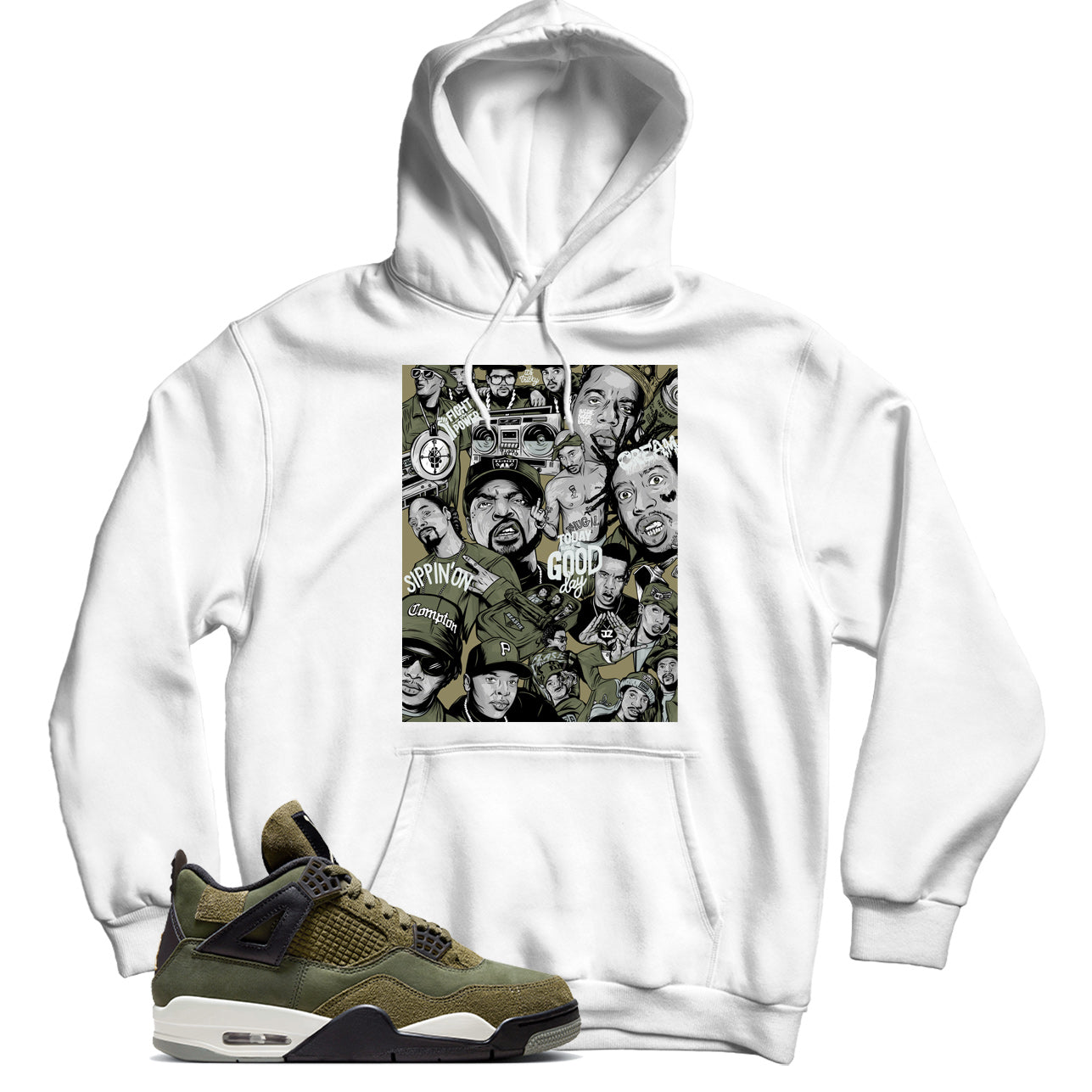 Jordan 4 Craft Olive hoodie