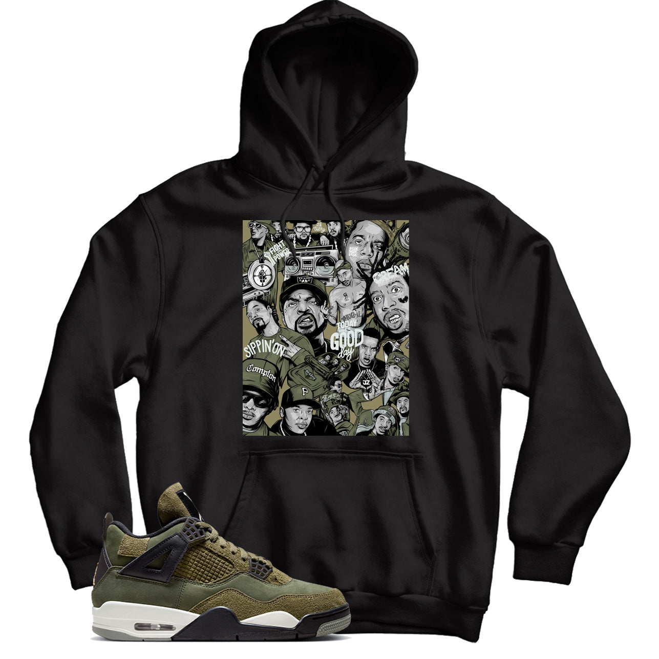 Jordan 4 Craft Olive hoodie