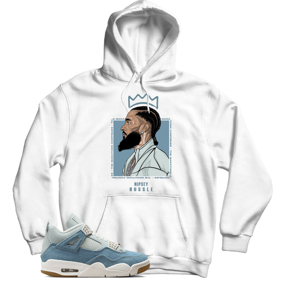 Jordan 4 Denim Worn Blue hoodie