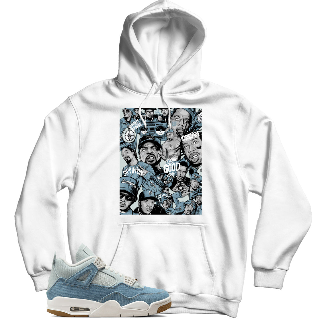Jordan 4 Denim Worn Blue hoodie