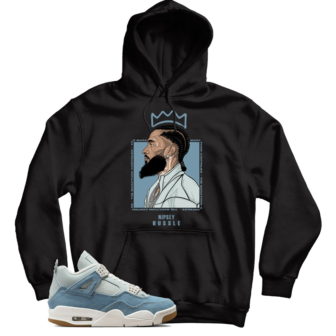 Jordan 4 Denim Worn Blue hoodie