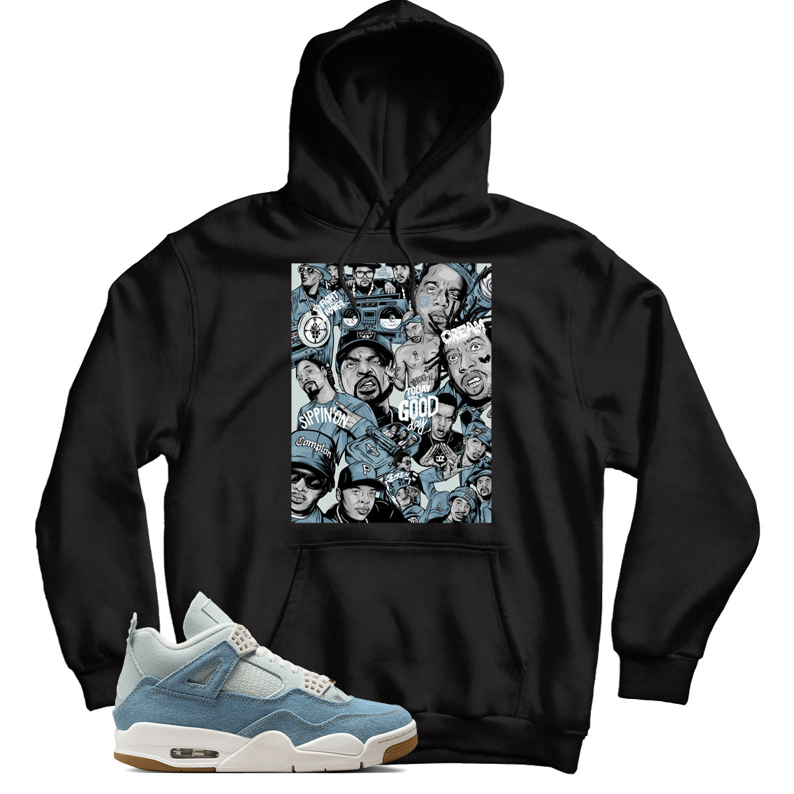 Jordan 4 Denim Worn Blue hoodie