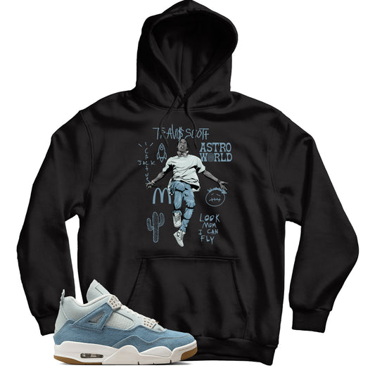 Hoodie Match Jordan 4 Denim Worn Blue