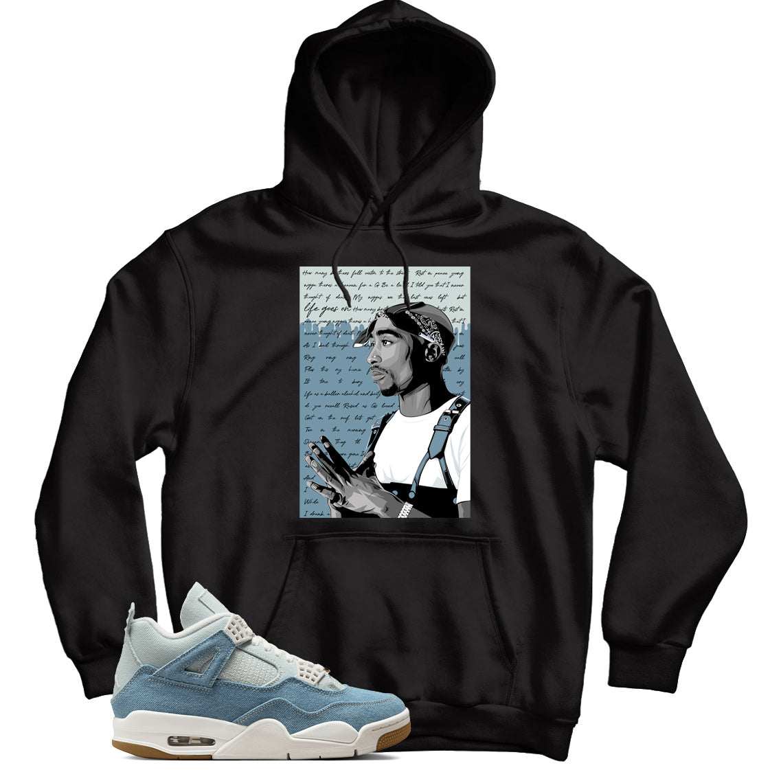 Jordan 4 Denim Worn Blue hoodie