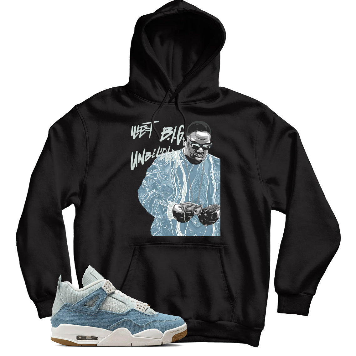 Jordan 4 Denim Worn Blue hoodie