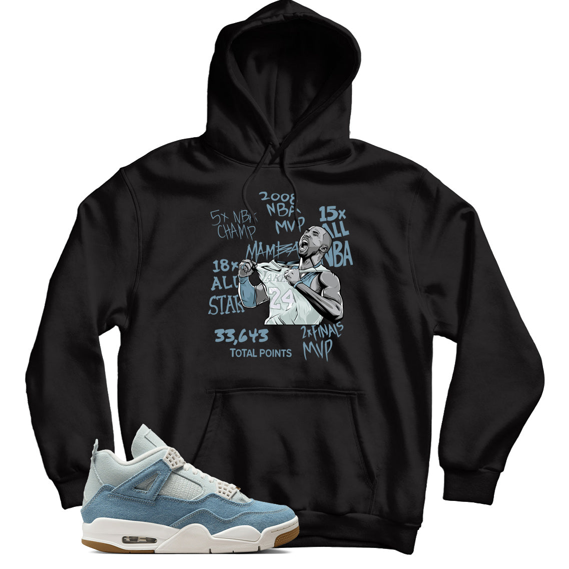 Hoodie Match Jordan 4 Denim Worn Blue