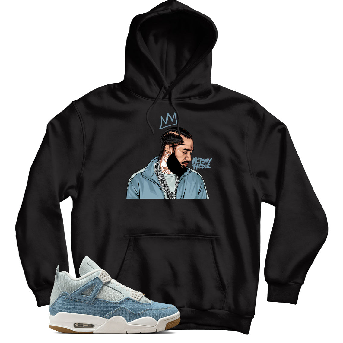 Jordan 4 Denim Worn Blue hoodie
