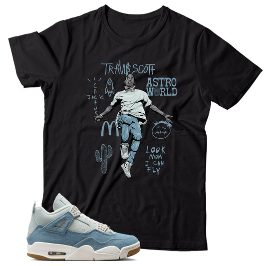 Shirt Match Jordan 4 Denim Worn Blue