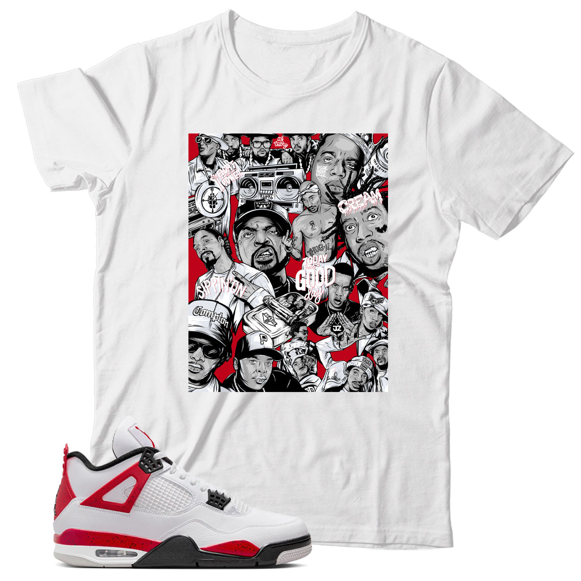 Jordan 4 Red Cement shirt